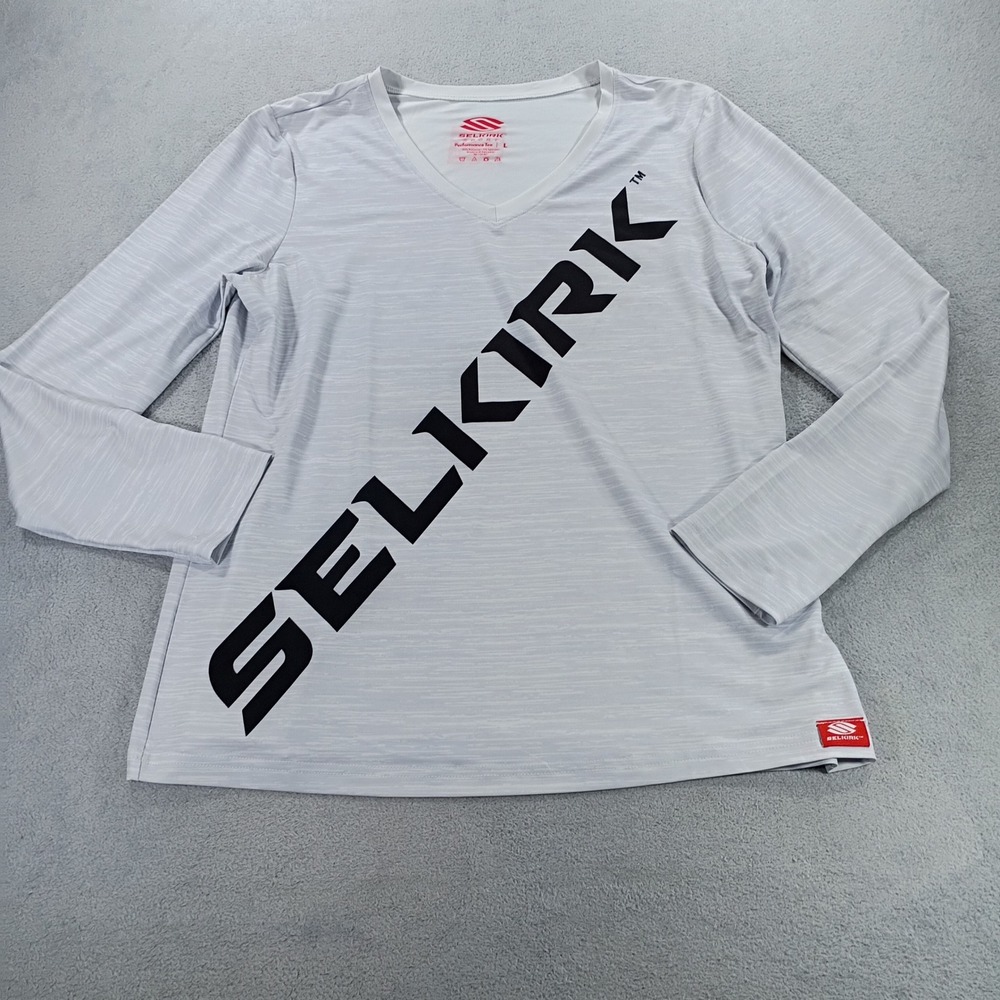 Selkirk Sport Women Performance Tee Grey Large Long Sleeve Pickleball Shirt